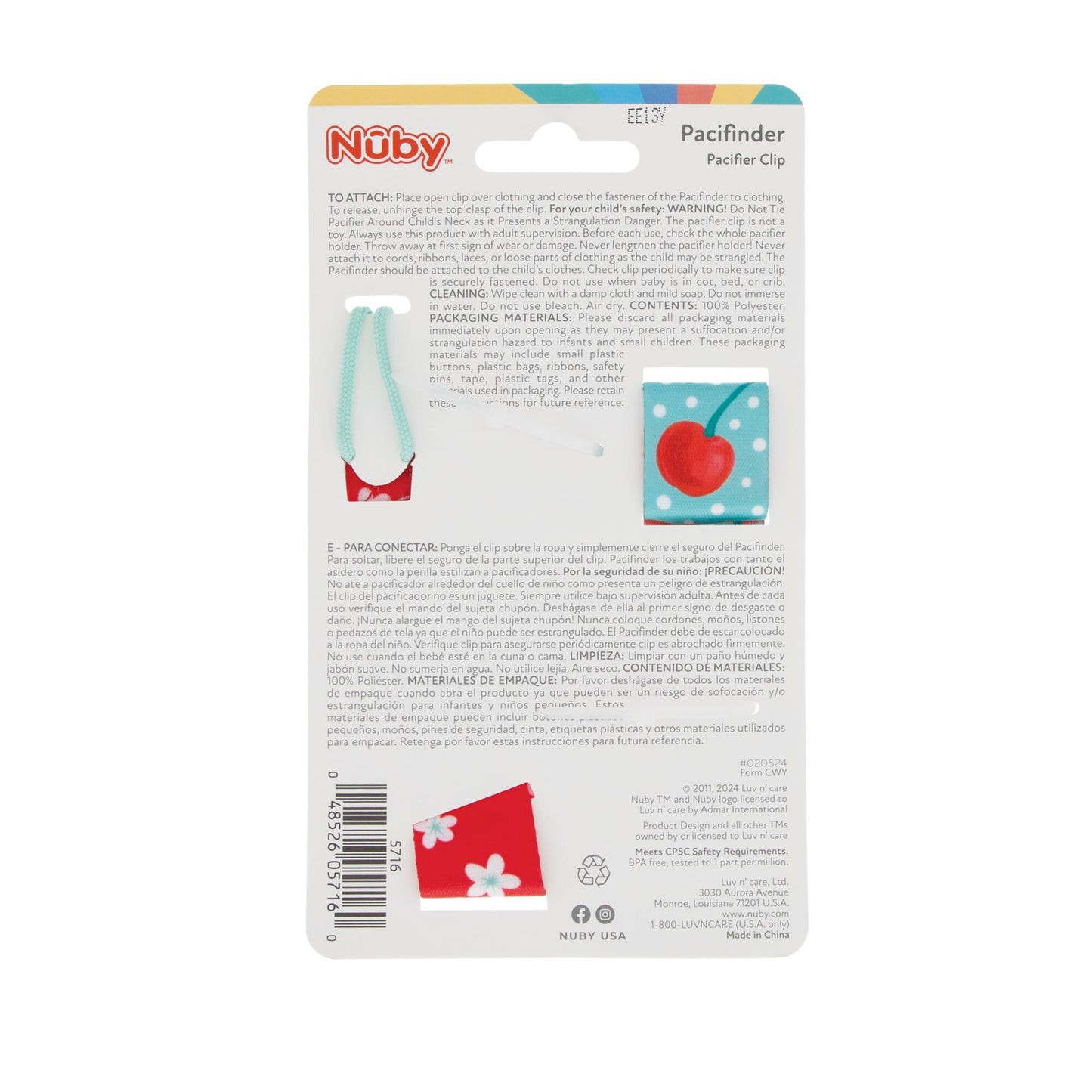 Nuby Pacifinder Pacifier Clip - Pattern May Vary