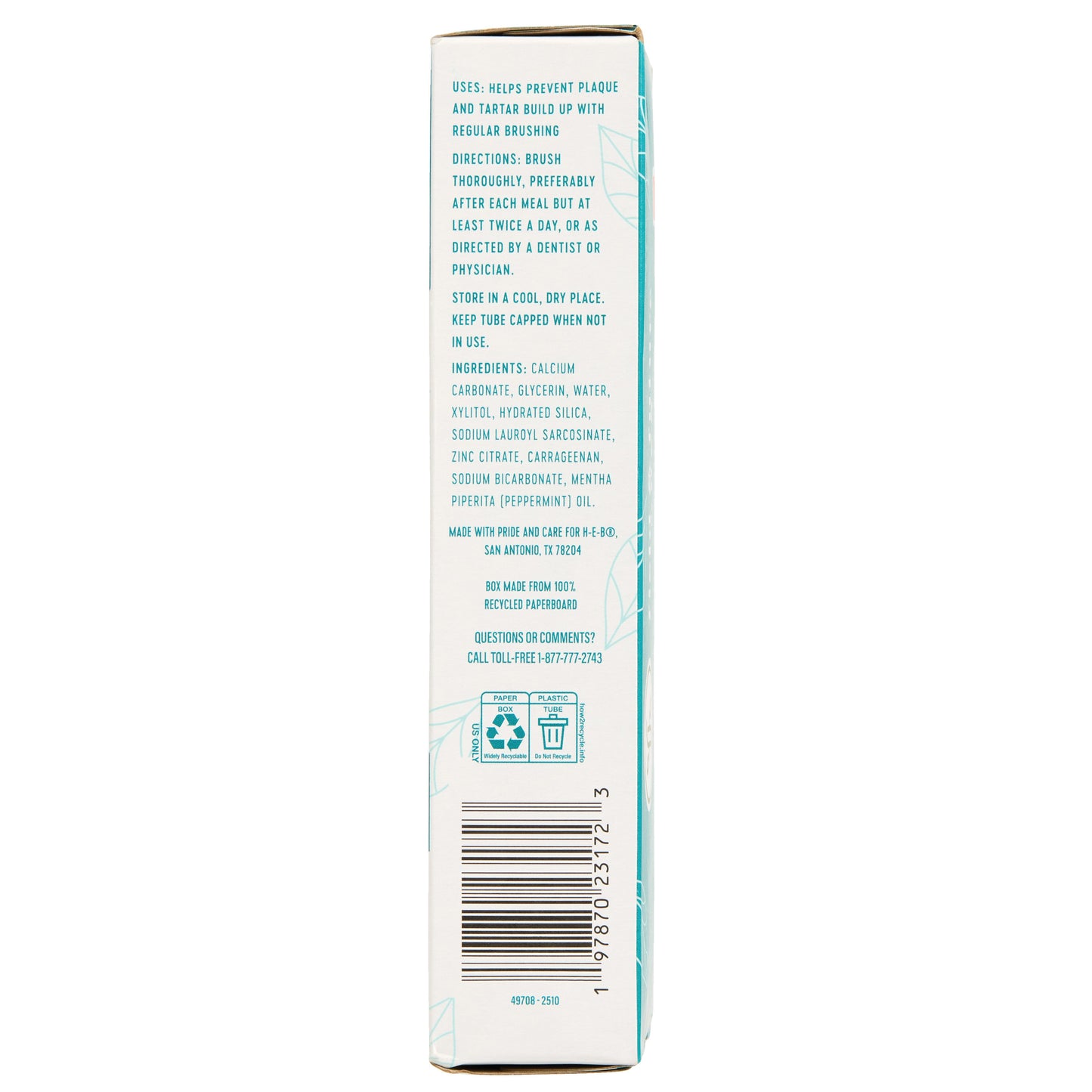 Field & Future By H-E-B Anti-Plaque & Whitening Toothpaste - Peppermint, Texas-Size Twin Pack