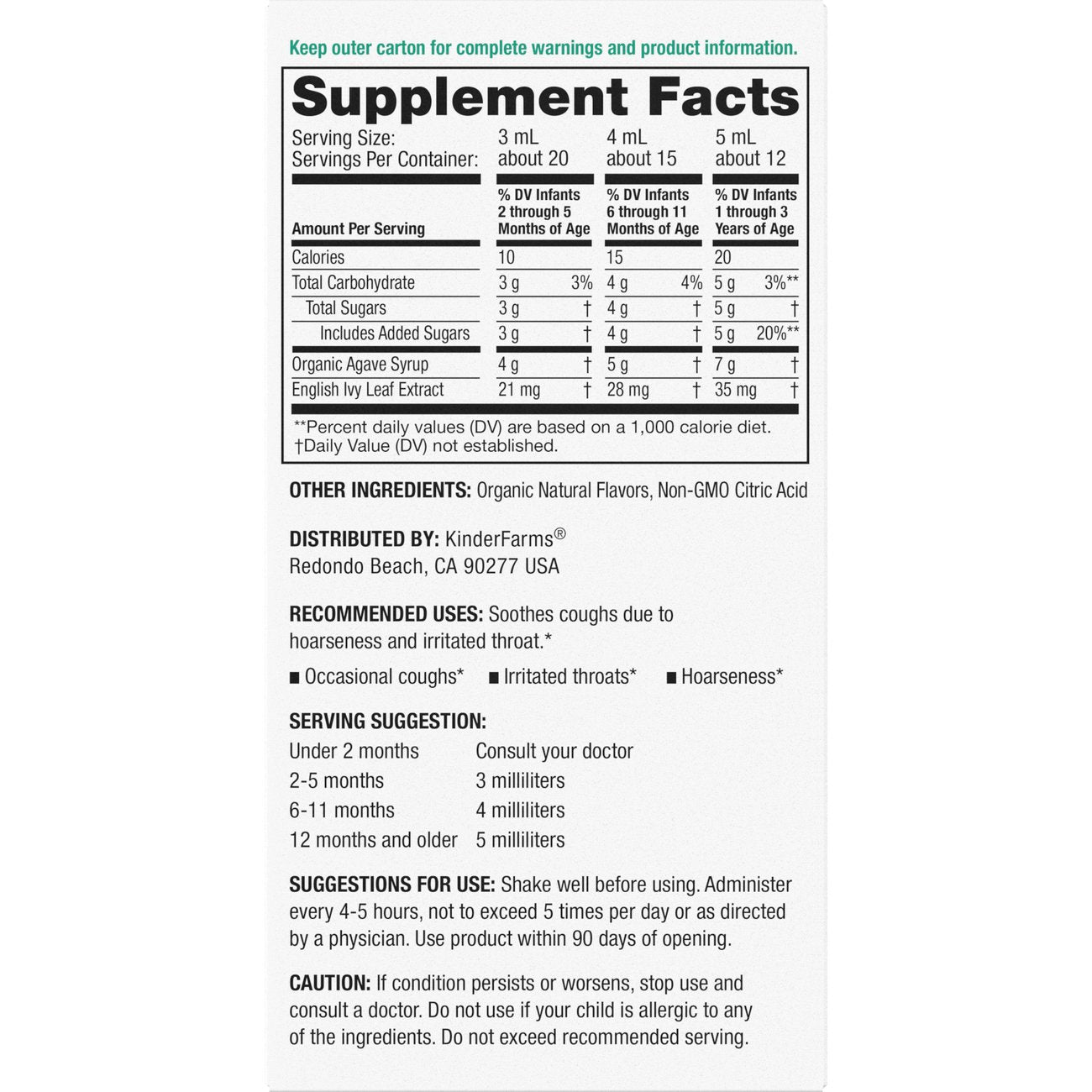 KinderMed Infants Cough Plus Syrup - Cherry