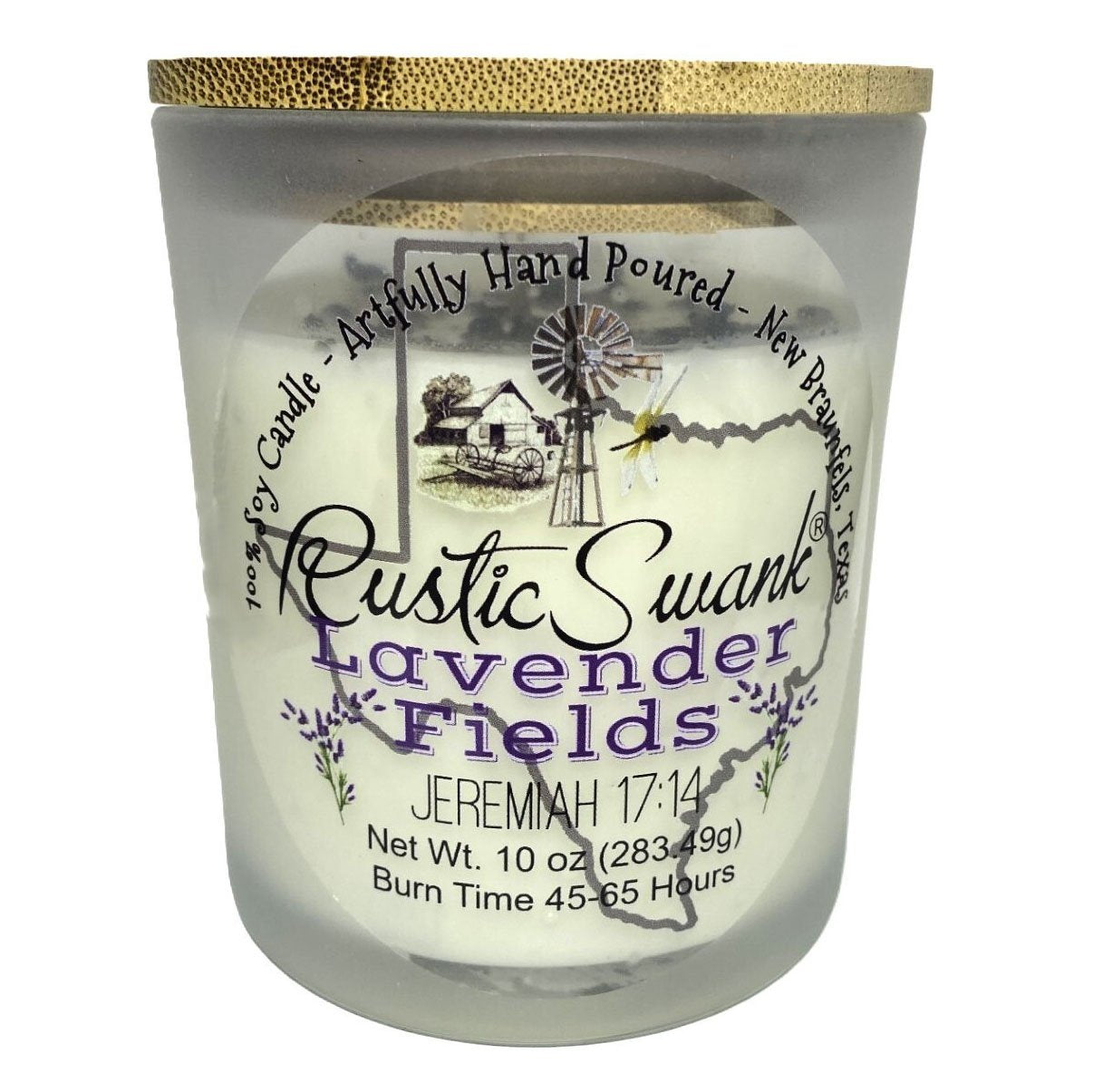 Rustic Swank Lavender Fields Scented Soy Candle