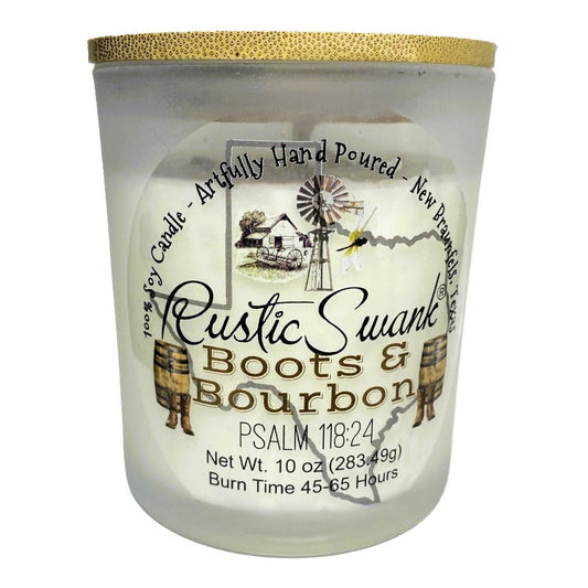 Rustic Swank Boots & Bourbon Scented Soy Candle