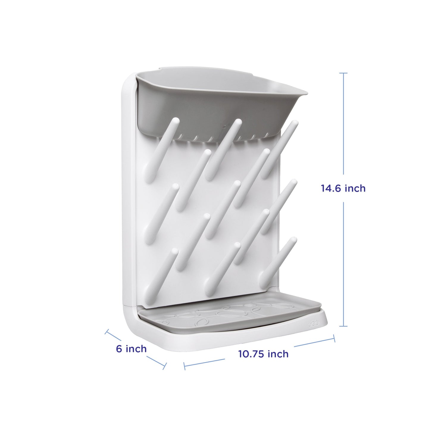 Ubbi Vertical Baby Bottle Drying Rack - Gray