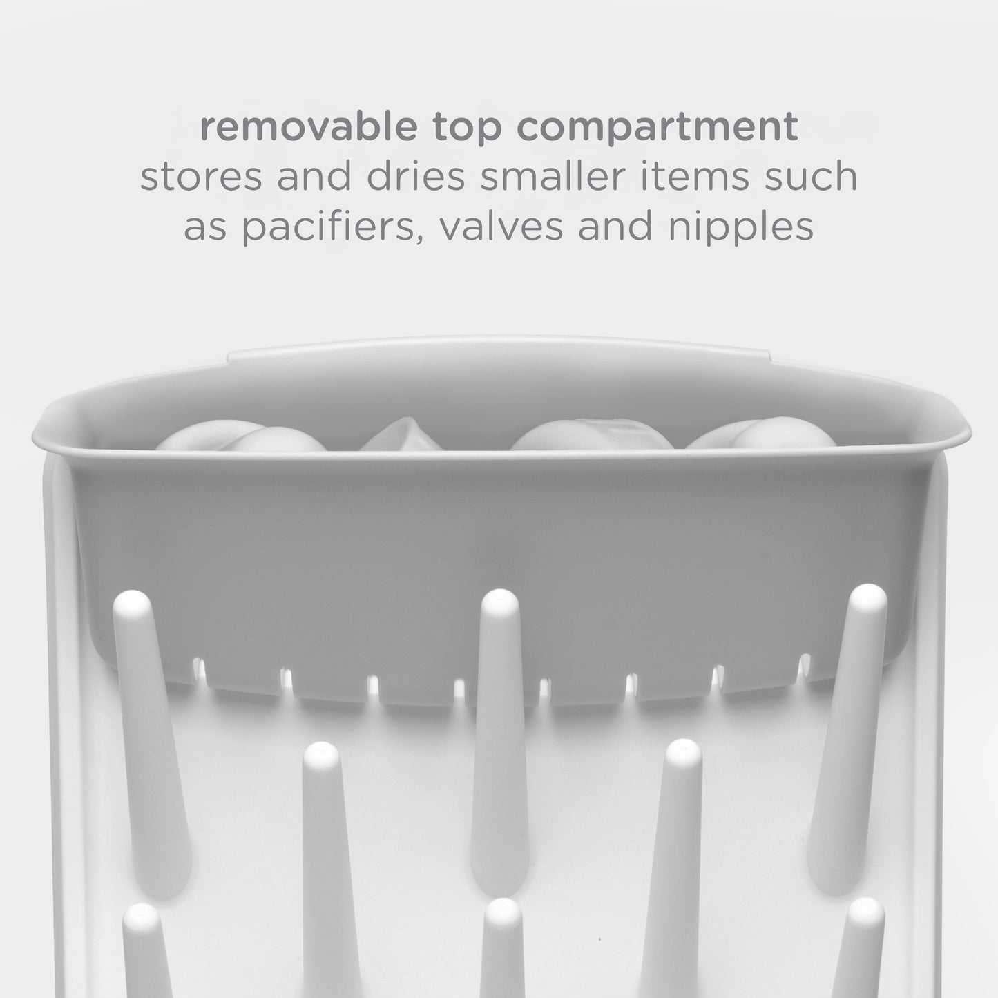 Ubbi Vertical Baby Bottle Drying Rack - Gray