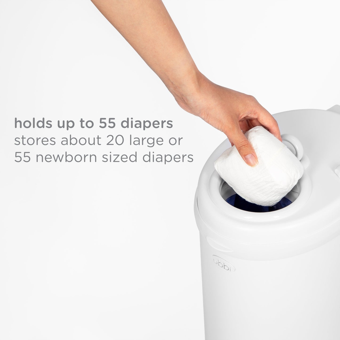 Ubbi Stainless Steel Diaper Pail - White