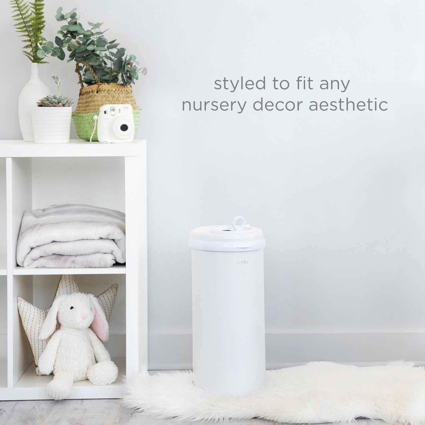 Ubbi Stainless Steel Diaper Pail - White