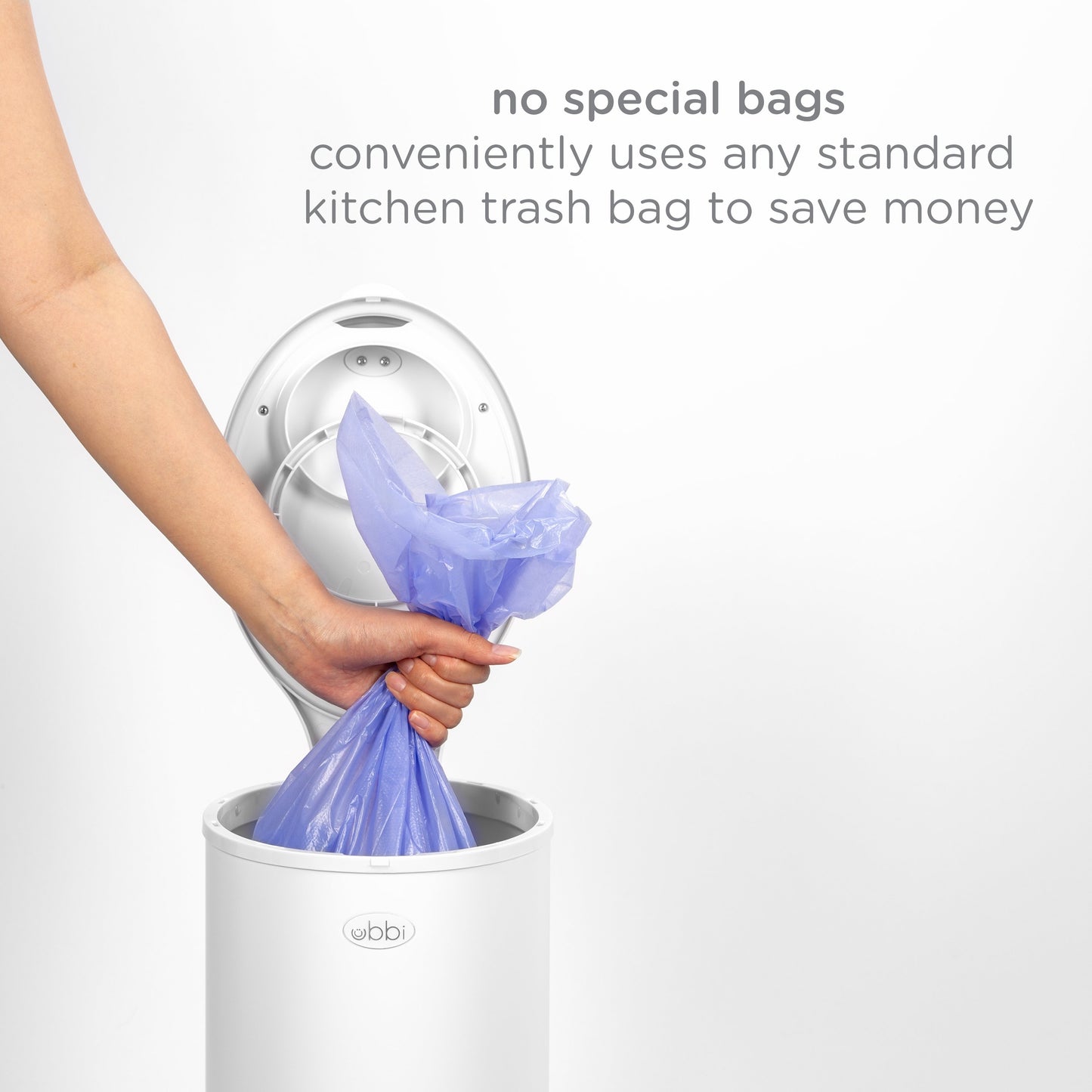 Ubbi Stainless Steel Diaper Pail - White