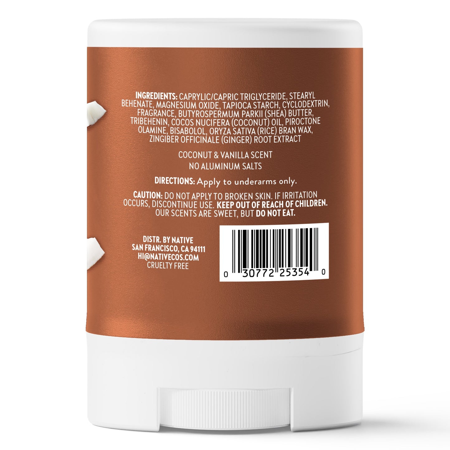 Native Travel Size Aluminum Free Deodorant Solid - Coconut And Vanilla