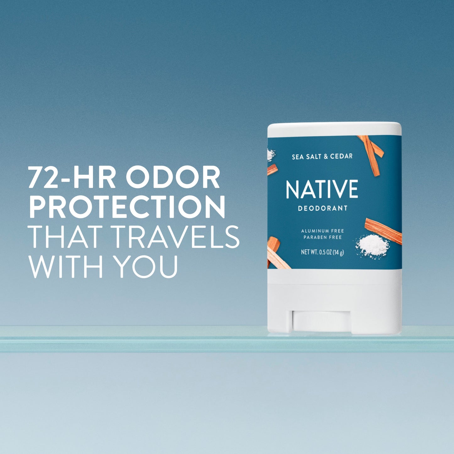 Native Travel Size Aluminum Free Deodorant Solid - Sea Salt And Cedar