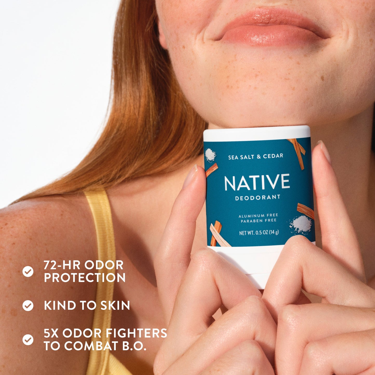 Native Travel Size Aluminum Free Deodorant Solid - Sea Salt And Cedar