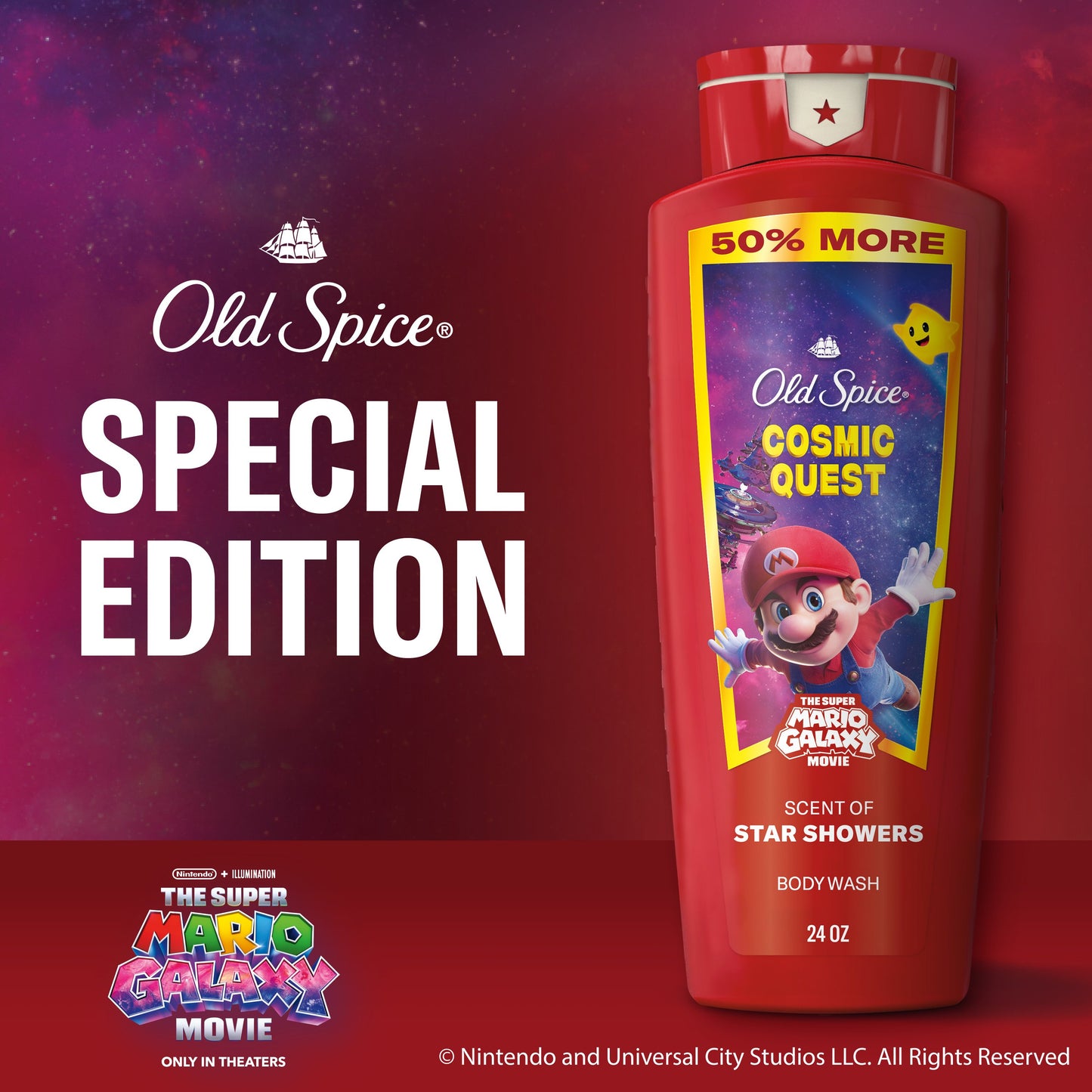 Old Spice Limited Edition Super Mario Galaxy  Face & Body Wash - Cosmic Quest