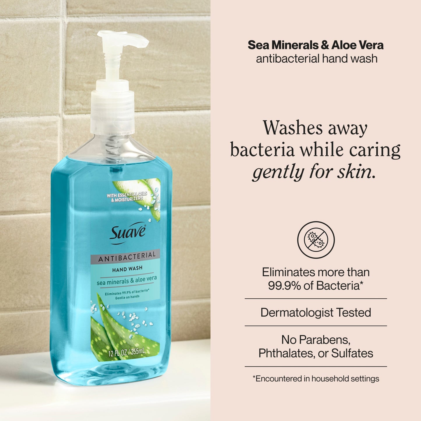 Suave Antibacterial Hand Wash - Sea Minerals & Aloe Vera