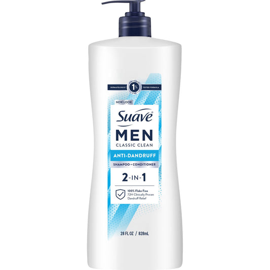 Suave Men's Classic Clean Anti-Dandruff 2-in-1 Shampoo & Conditioner