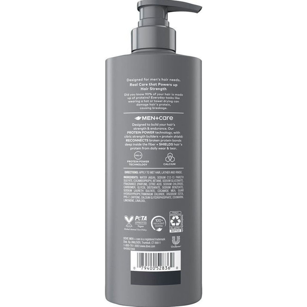 Dove Men+Care 2-in-1 Shampoo & Conditioner - Thick & Strong + Calcium