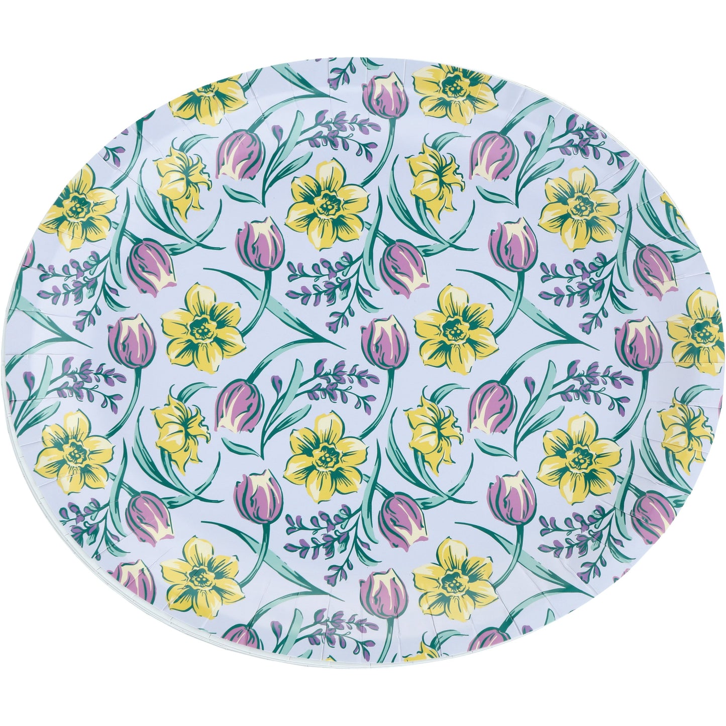 Destination Holiday Spring Floral Oval Paper Plates