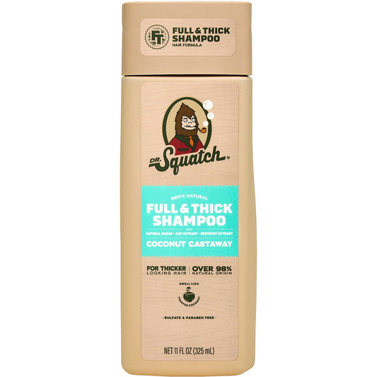 Dr. Squatch Men's Natural Full Thick Shampoo - Coconut Castaway