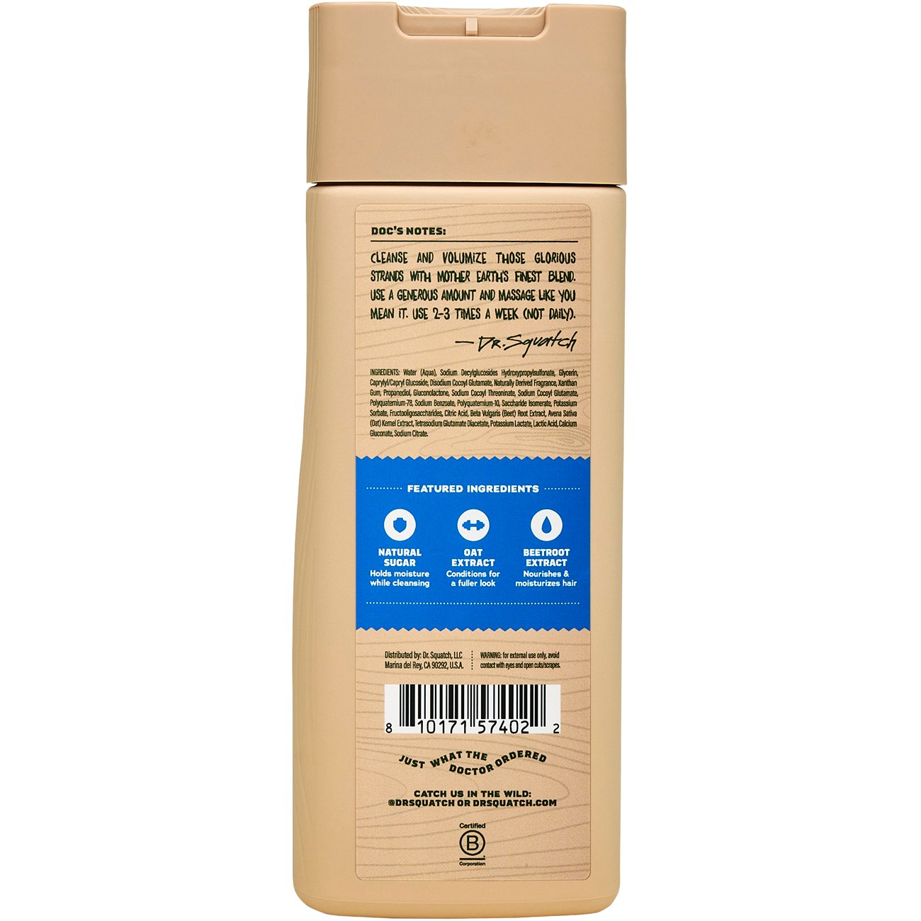 Dr. Squatch Men's Natural Full Thick Shampoo - Fresh Falls