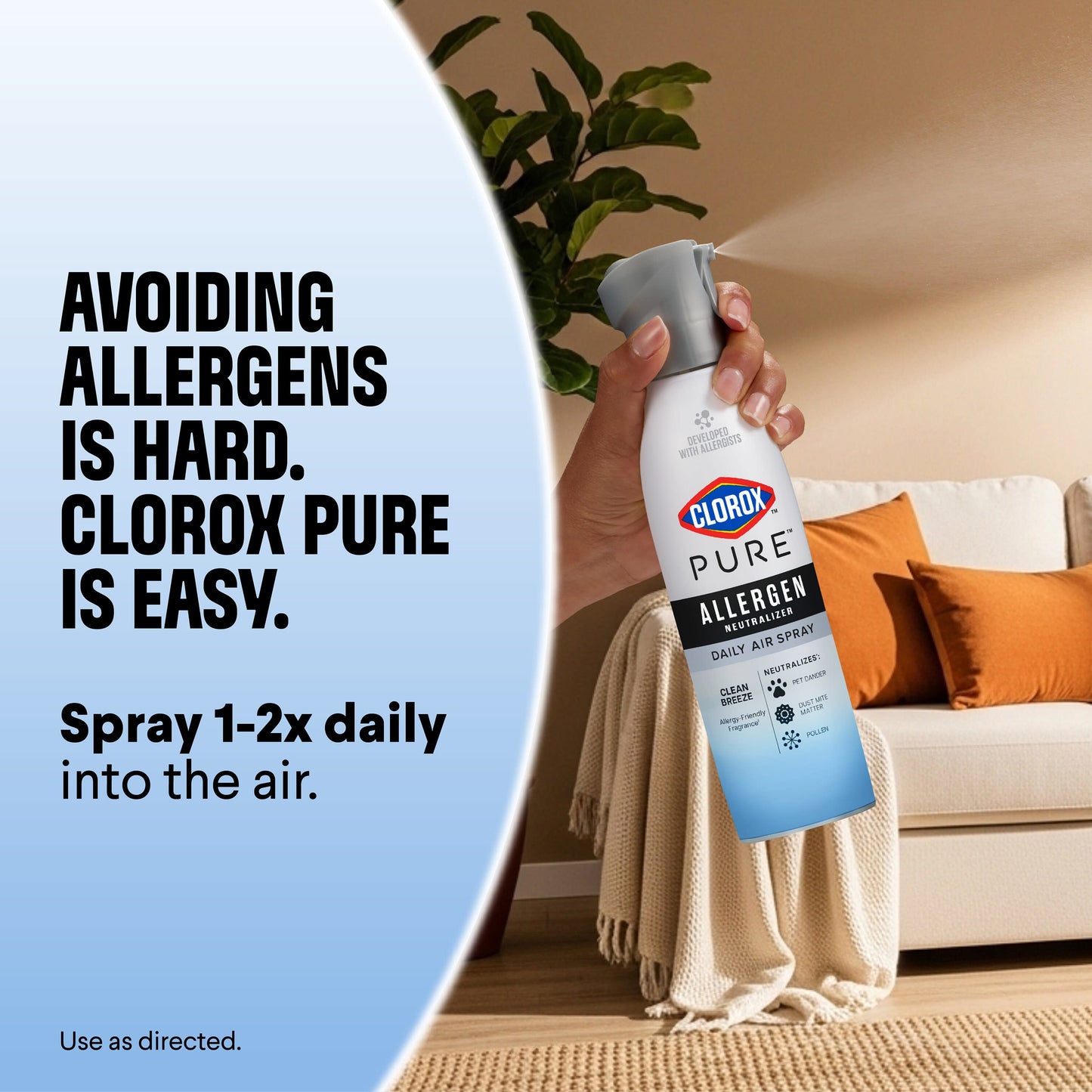 Clorox Clorox PURE Allergen Neutralizer Daily Air Spray - Ocean Mist