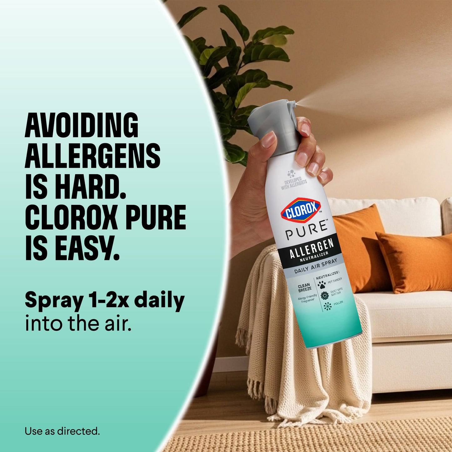 Clorox Clorox PURE Allergen Neutralizer Daily Air Spray - Clean Breeze