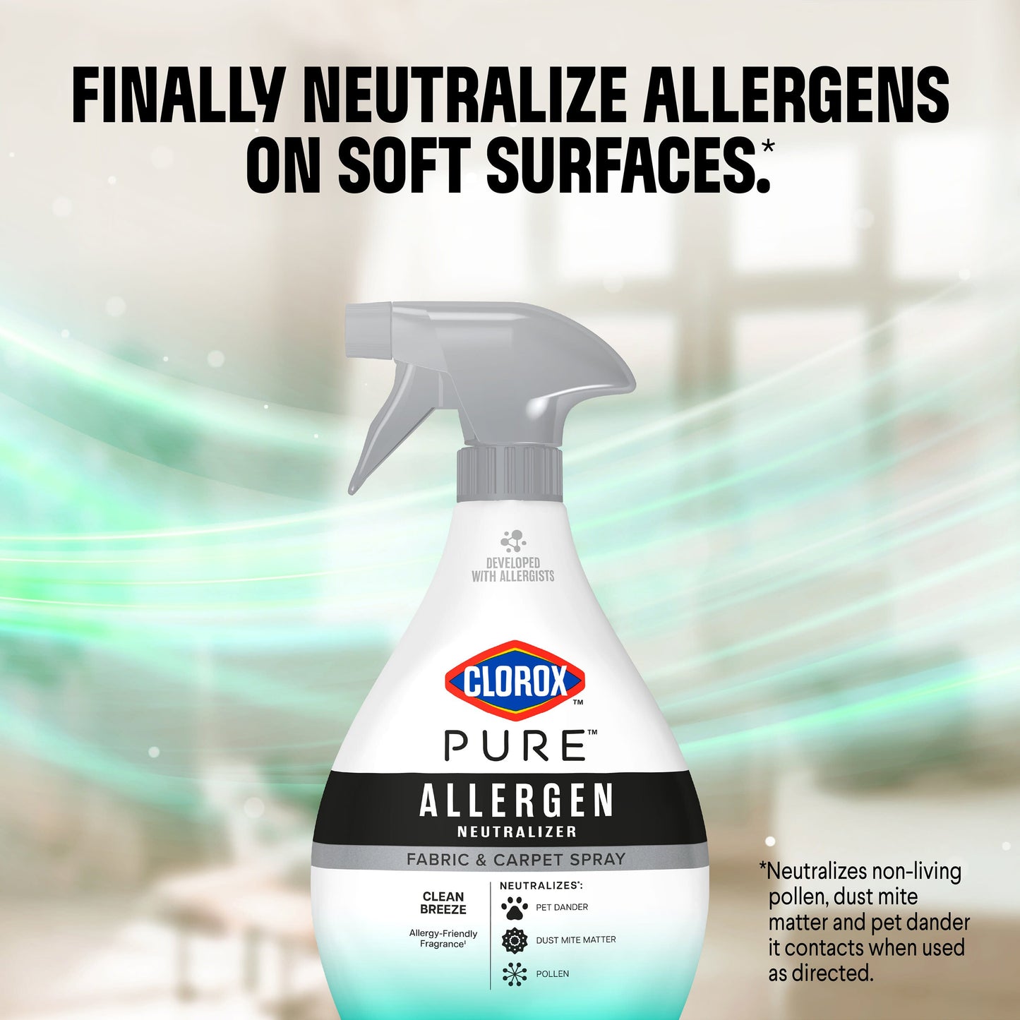 Clorox Clorox PURE Allergen Neutralizer Fabric and Carpet Spray - Clean Breeze