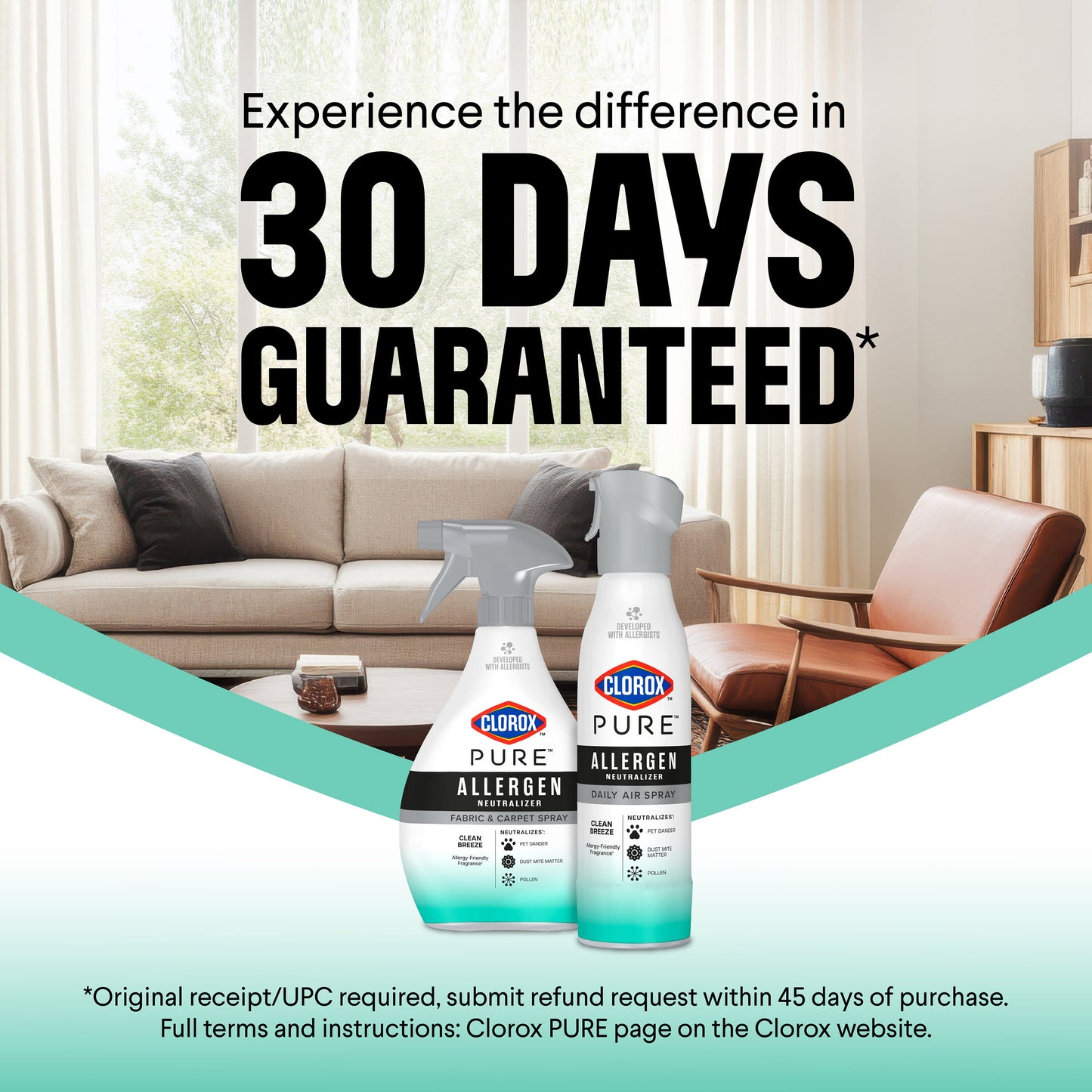 Clorox Clorox PURE Allergen Neutralizer Fabric and Carpet Spray - Clean Breeze