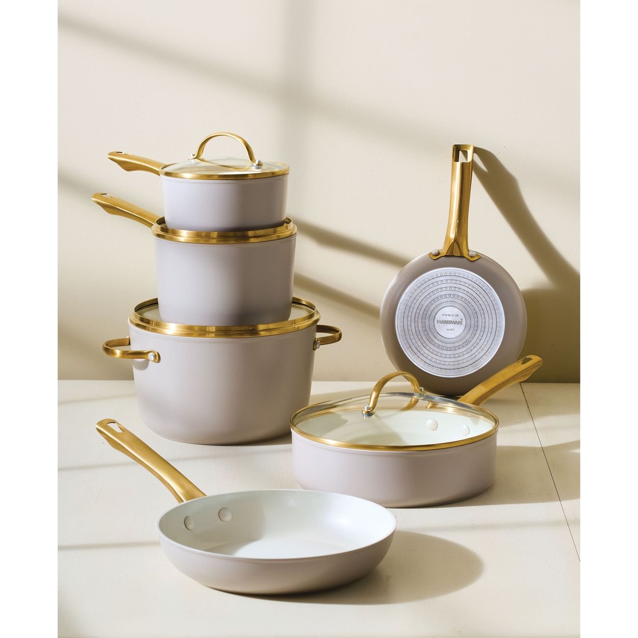 Farberware Ceramic Cookware Set - Tan