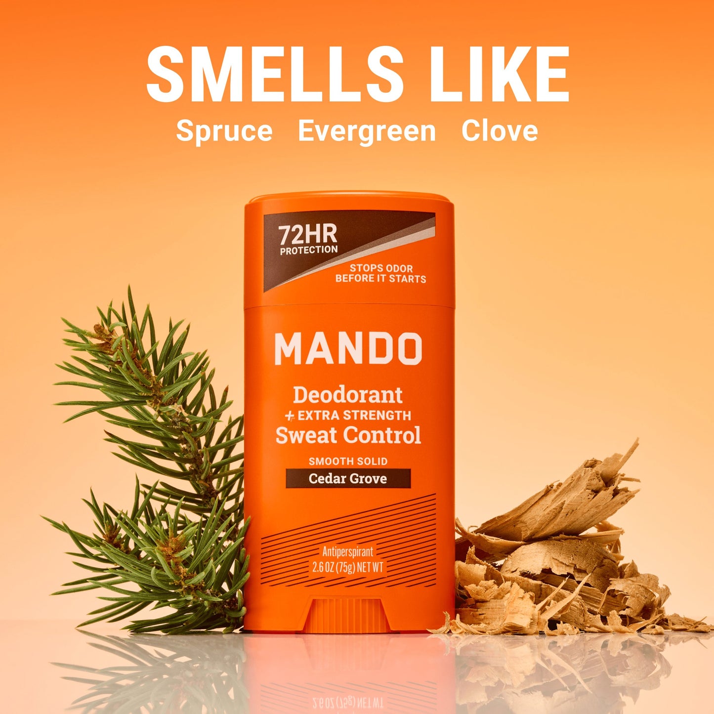 Mando Men Sweat Control Deodorant Solid - Cedar Grove