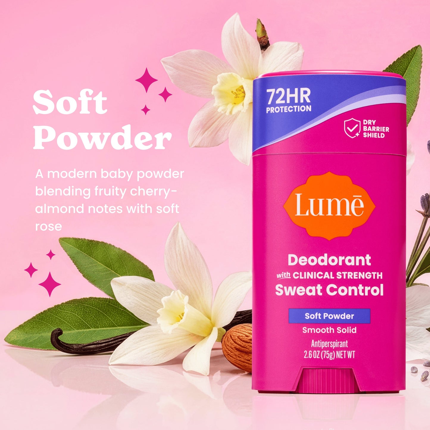 Lume Women Sweat Control Deodorant Solid - Soft Power