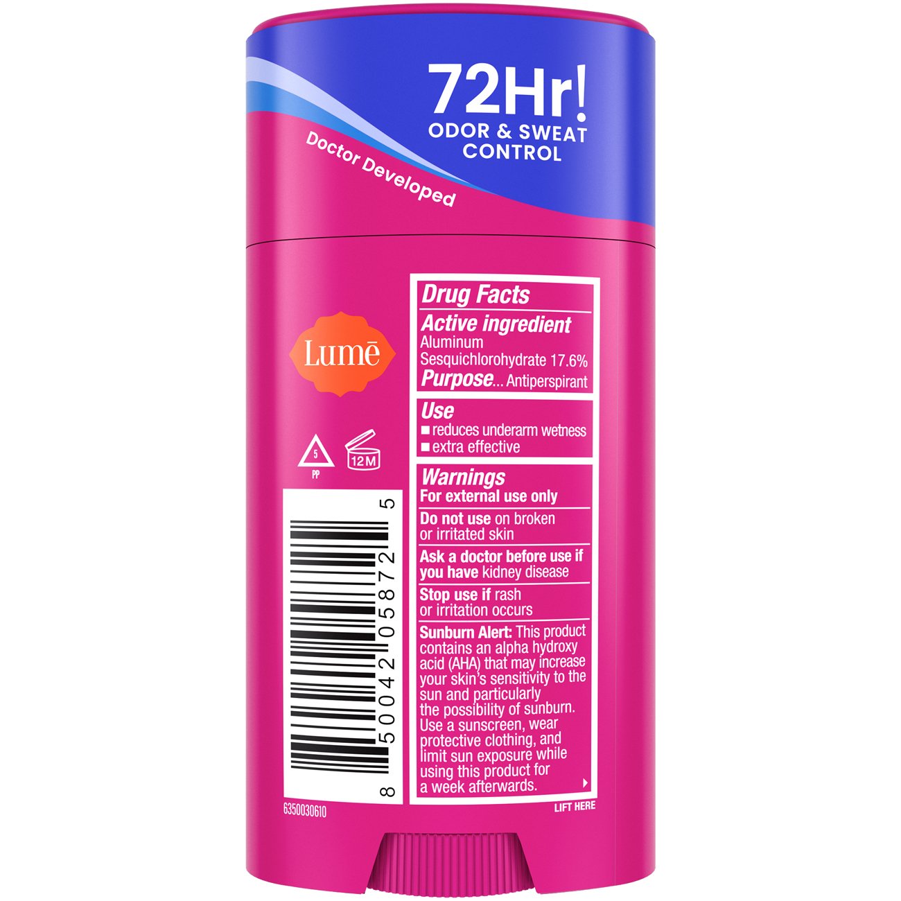 Lume Women Sweat Control Deodorant Solid - Soft Power