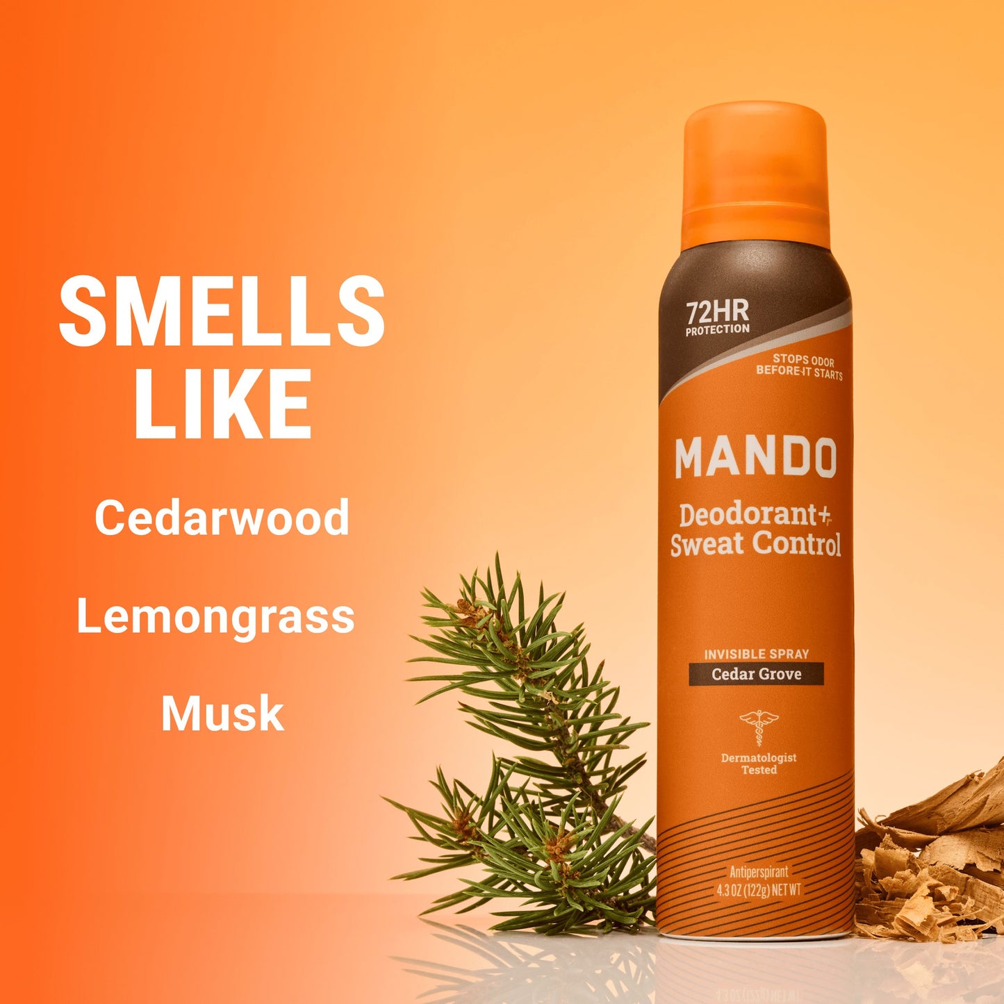 Mando Men Sweat Control Deodorant Spray - Cedar Grove