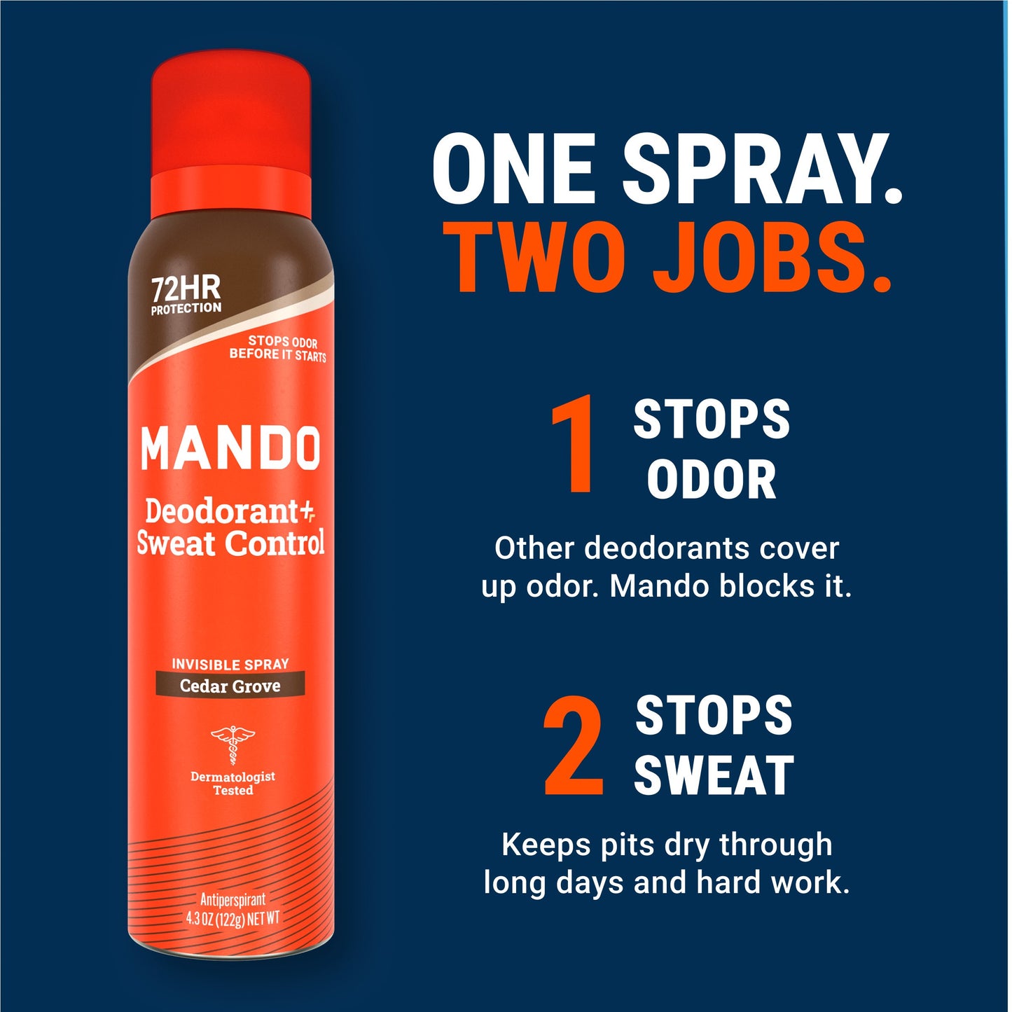 Mando Men Sweat Control Deodorant Spray - Cedar Grove