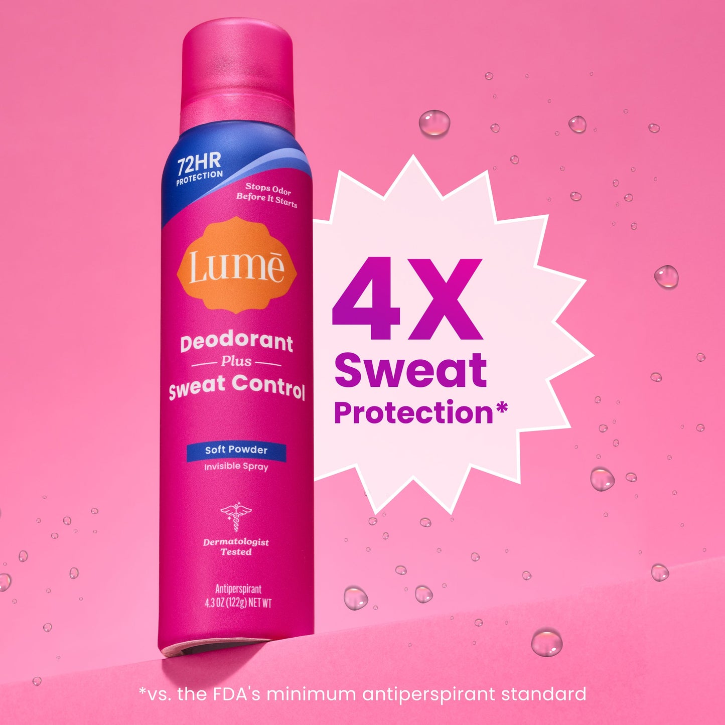 Lume Women Sweat Control Deodorant Spray - Soft Powder