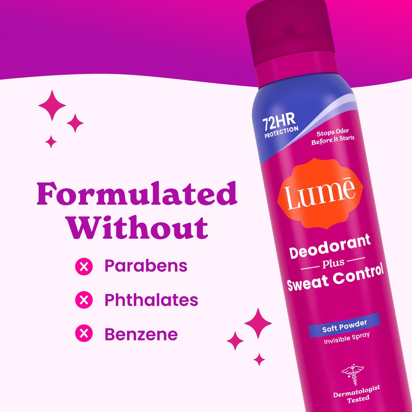 Lume Women Sweat Control Deodorant Spray - Soft Powder