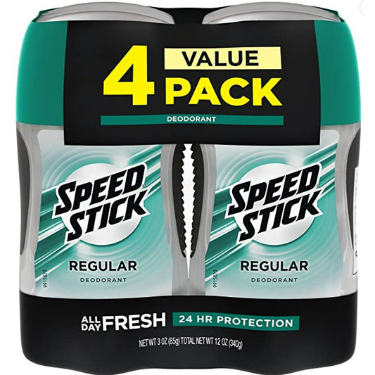 Speed Stick Men 24 Hr Deodorant Solid - Regular, 4 pk
