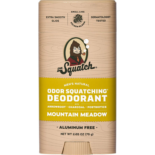 Dr. Squatch Men's Natural Odor Squatching Aluminum Free Deodorant Solid - Mountain Meadow