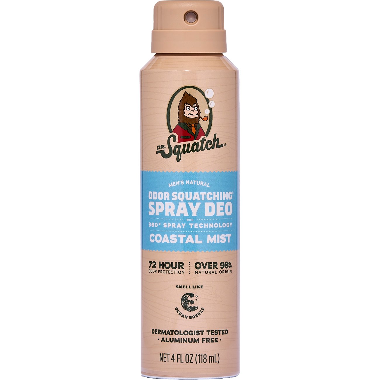 Dr. Squatch Men's Natural Odor Squatching Aluminum Free Deodorant Spray - Coastal Mist