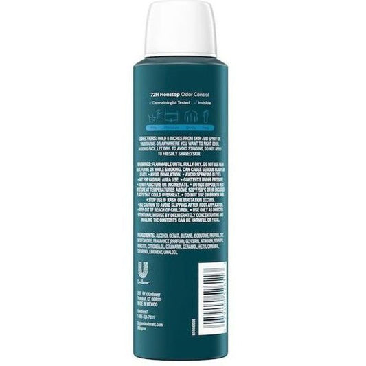 Degree Men 72 Hr Aluminum Free Whole Body Deodorant Spray - Cool Rush