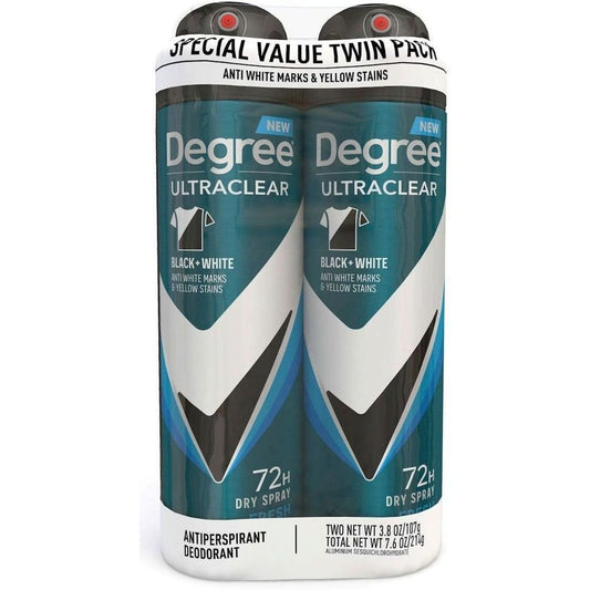 Degree Men Ultra Clear Dry Spray Antiperspirant Deodorant - Fresh, 2 pk