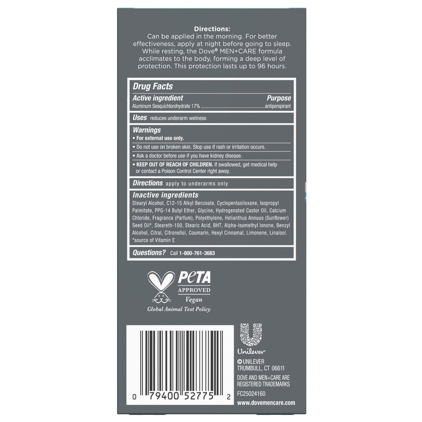 Dove Men+Care Maximum Protection 96 Hr Invisible Solid Antiperspirant Deodorant - Clean Comfort