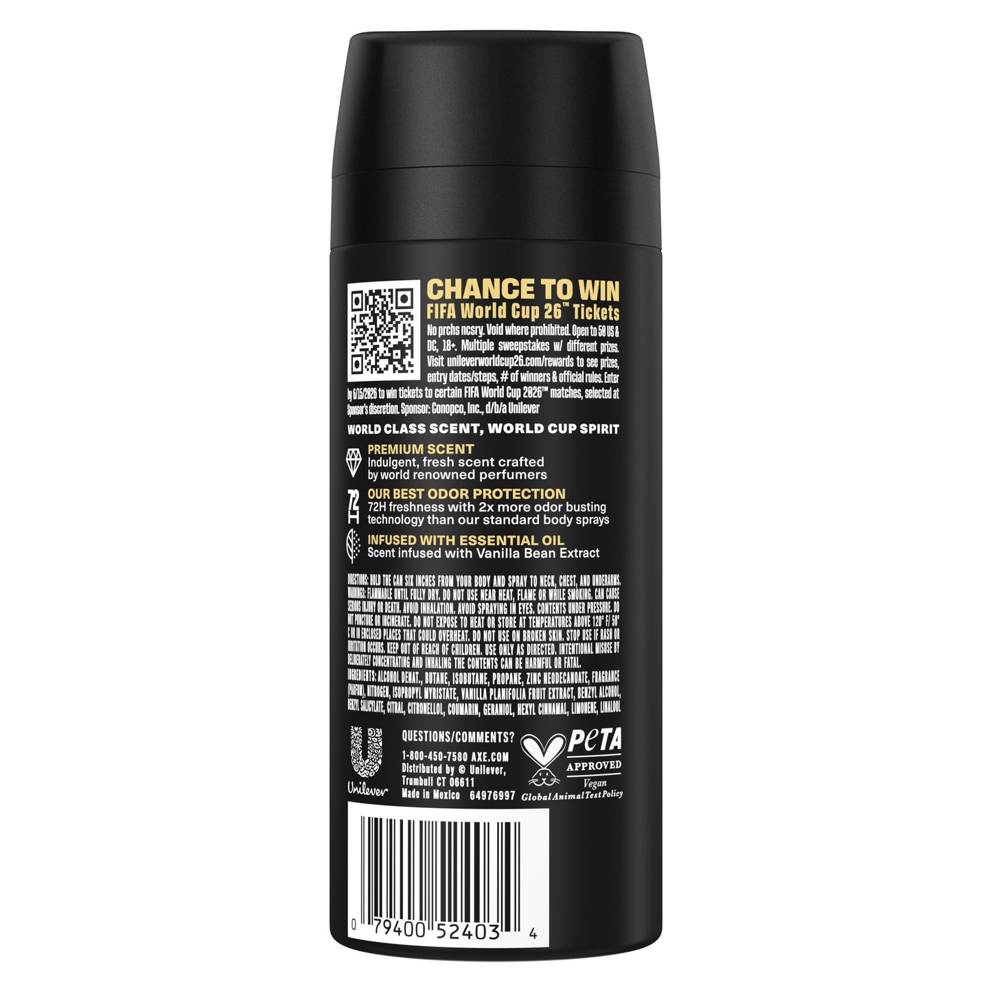 AXE 72 Hr Fine Fragrance Collection Aluminum Free Body Spray - Midnight Amber