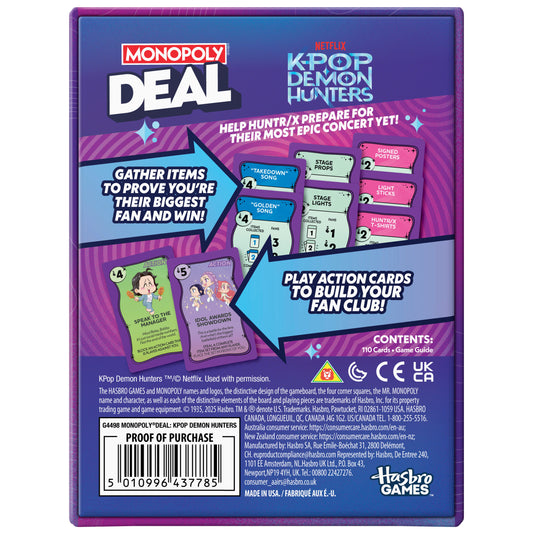 Monopoly Deal: K-Pop Demon Hunters Card Game