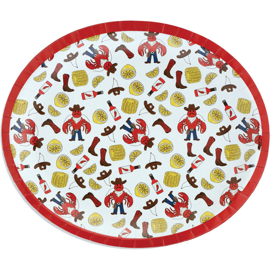 Destination Holiday Crawfish Oval Paper Plates, 10 ct