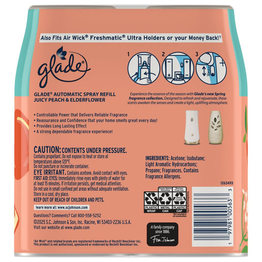 Glade Automatic Refill Spray Value Pack - Juicy Peach & Elderflower