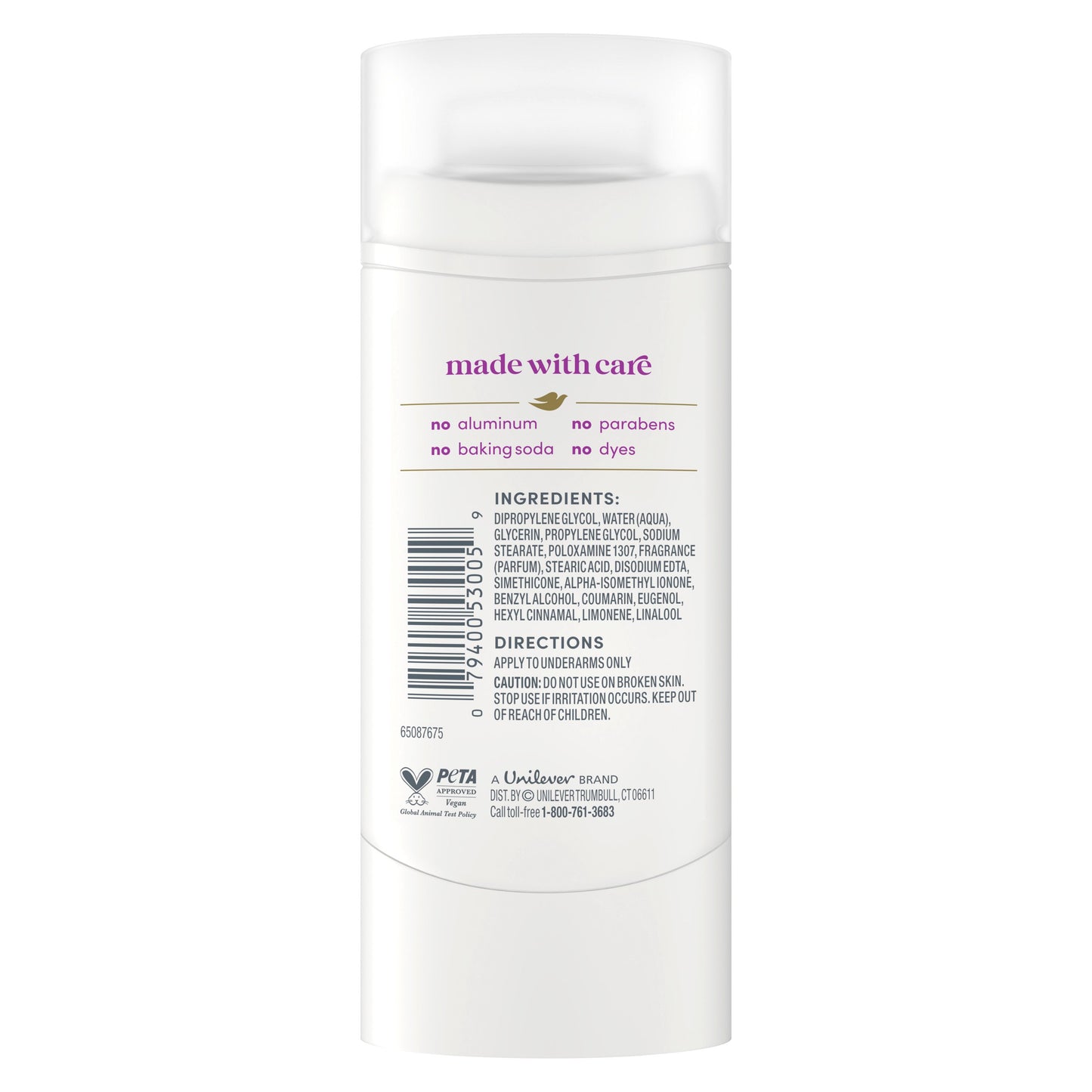 Dove Women Aluminum Free Deodorant Solid - Coconut & Pink Jasmine