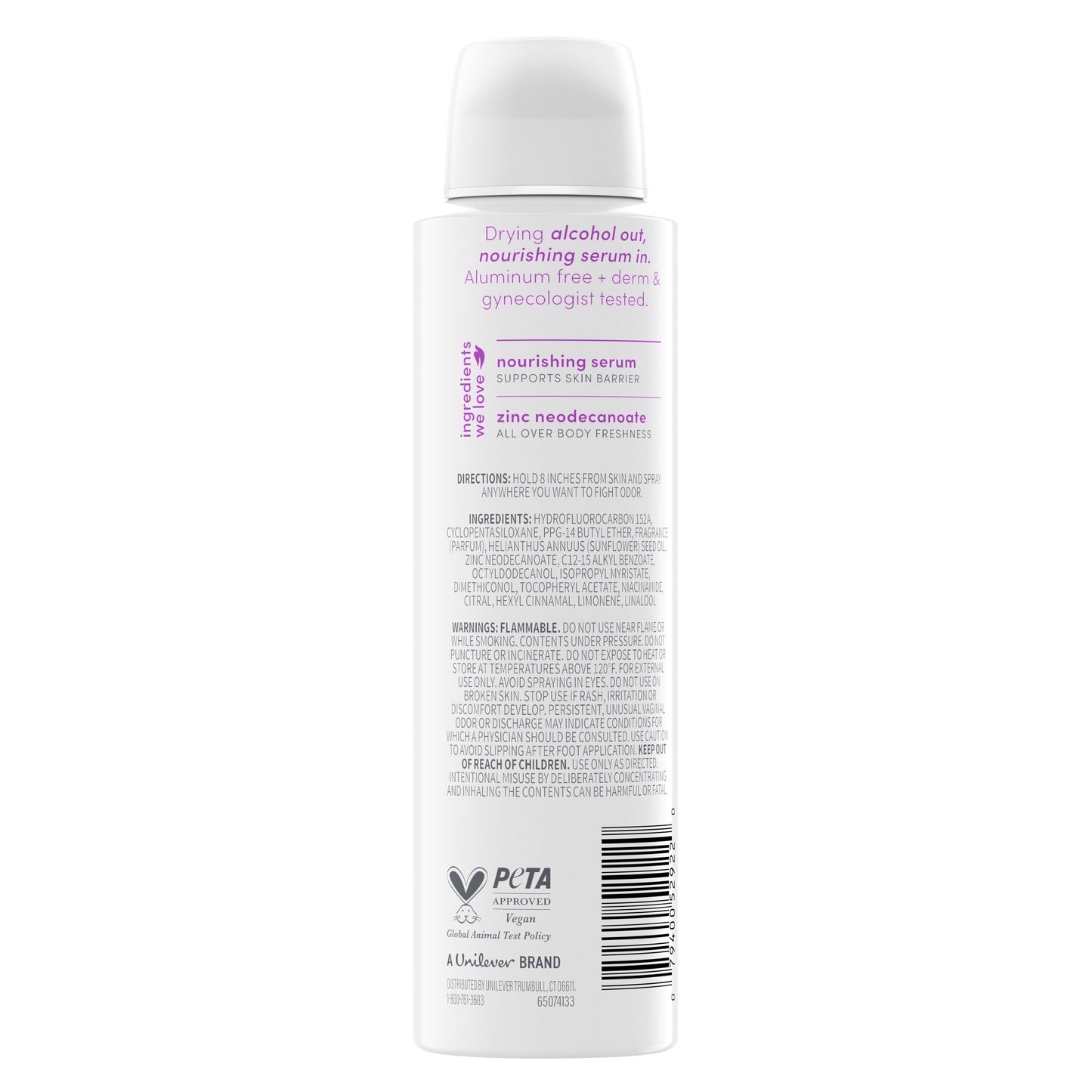 Dove Aluminum Free Sensitive Whole Body Deodorant Spray - Lavender Bloom