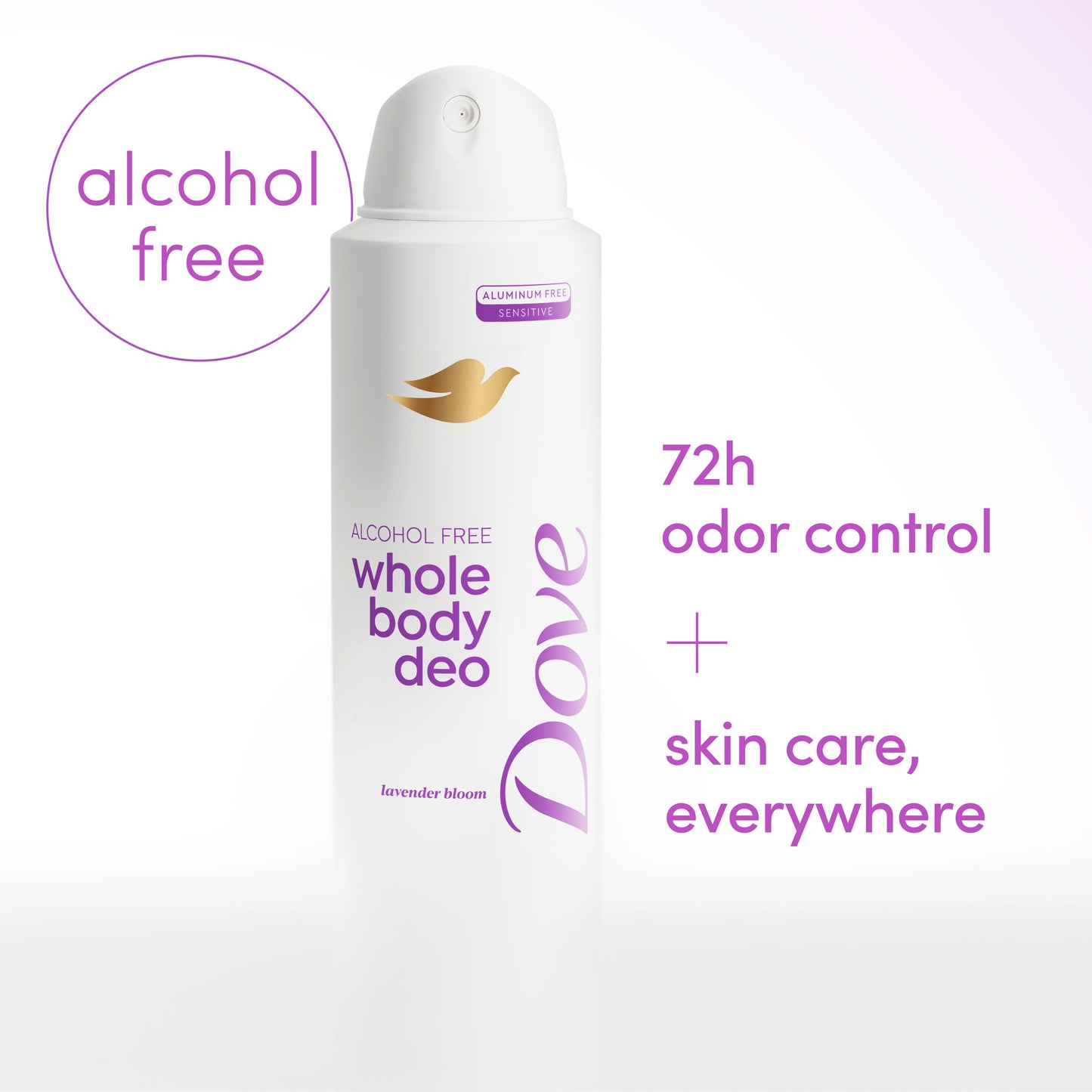 Dove Aluminum Free Sensitive Whole Body Deodorant Spray - Lavender Bloom