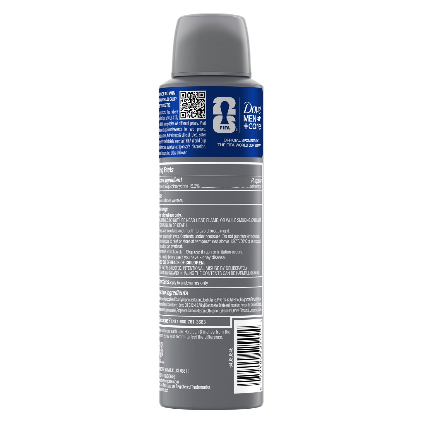 Dove Men+Care Limited Edition Fifa Antiperspirant Dry Spray Deodorant -  All Star