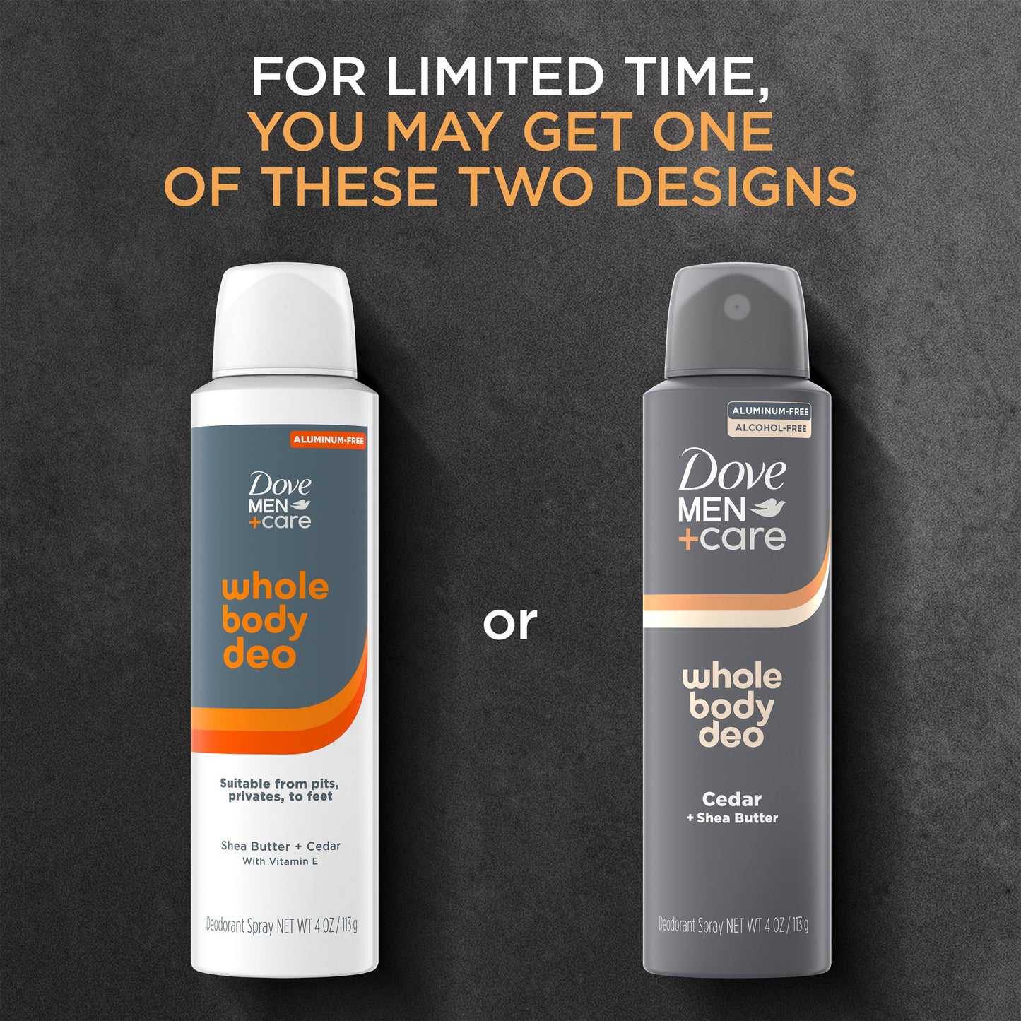Dove Men+Care Aluminum Free Whole Body Deodorant Spray - Cedar & Shea Butter