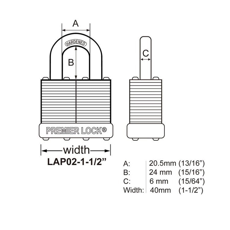 Premier Lock Laminated Padlock