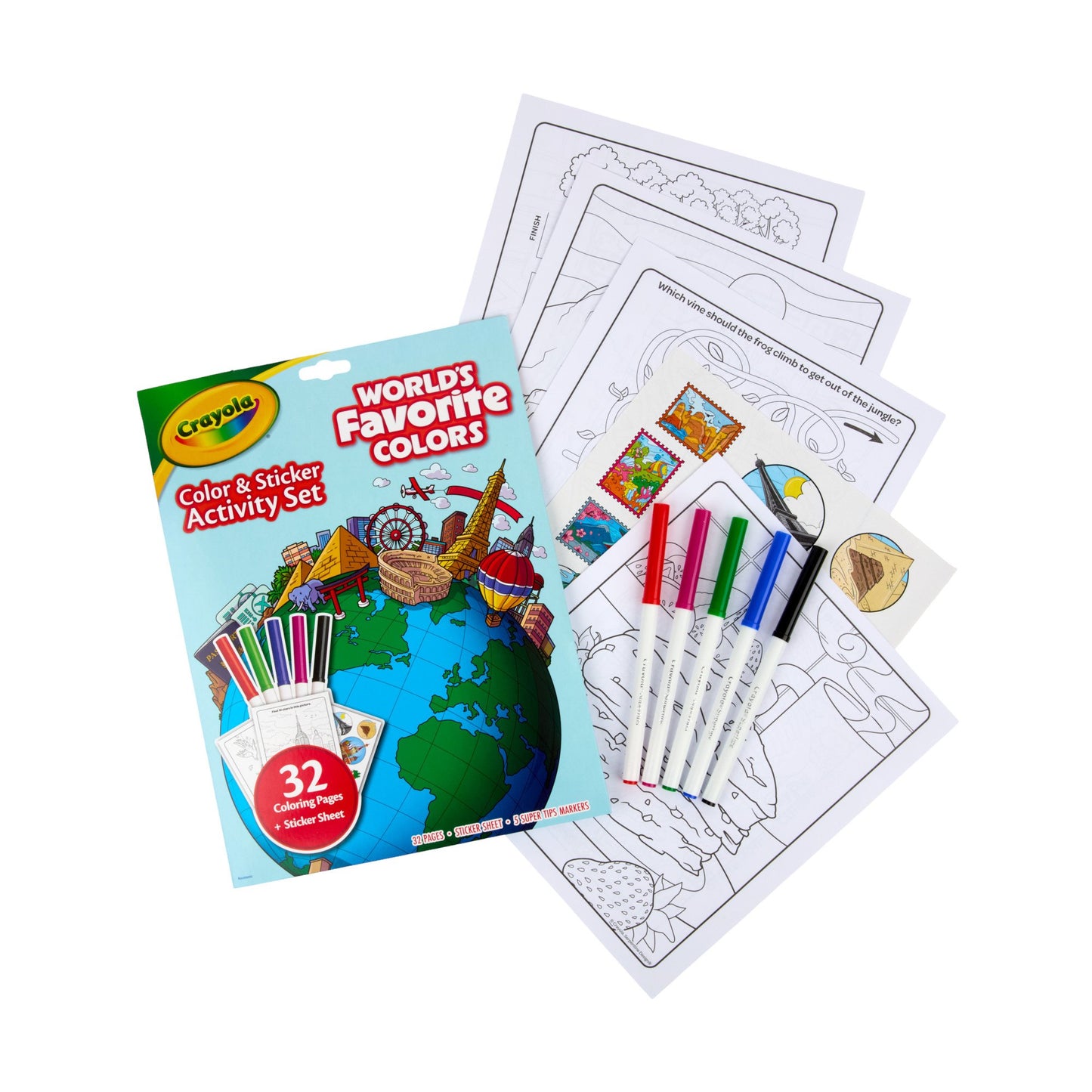 Crayola World's Favorite Colors Color & Sticker Activity Set