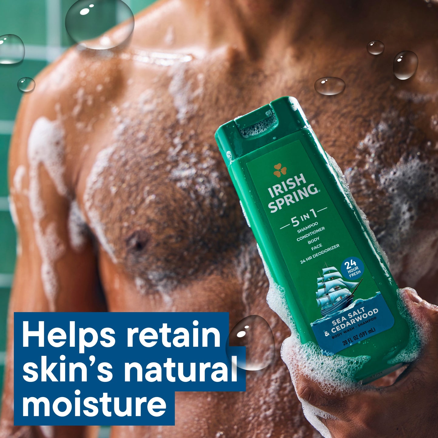 Irish Spring Men's 5-in-1 Body Wash - Sea Salt & Cedarwood